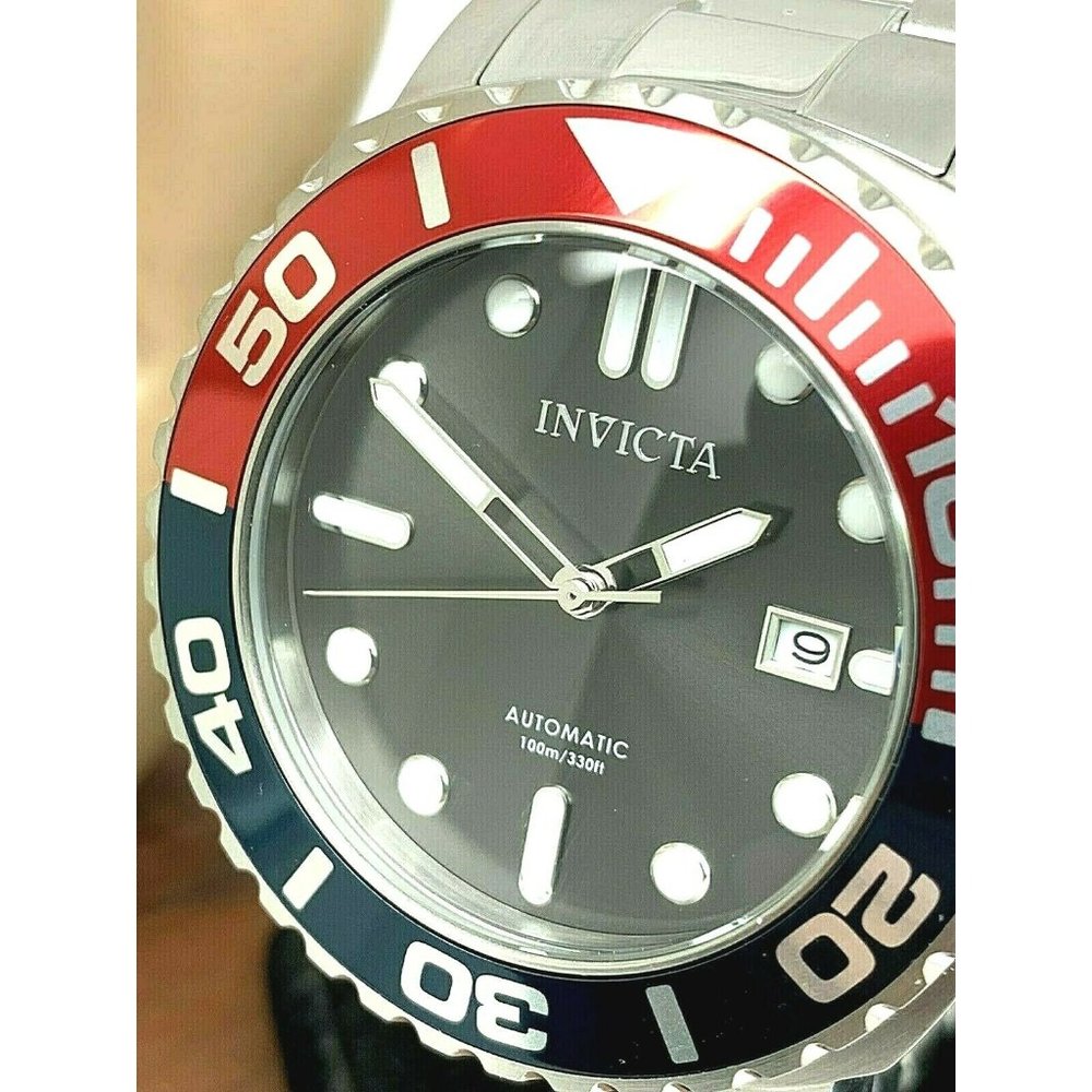 Invicta Men’s Automatic Dive Watch - Red & Blue Bezel, Black Dial